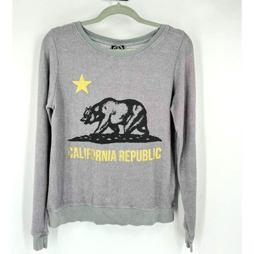 Recycled Karma long sleeved waffle t-shirt in grey Size Small